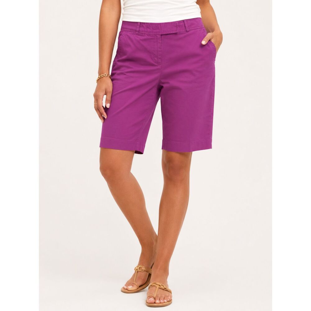 Talbots Heritage Womens 6 Plum Bermuda Shorts Stretch Cotton Chino Preppy